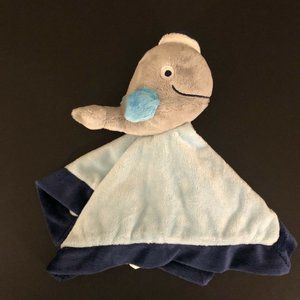 Bananafish Sailor Whale Lovey Baby Blanket Navy Blue Security Light Blue